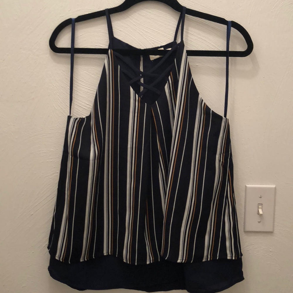 Navy striped top